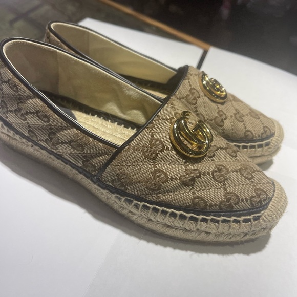 WOMEN'S GG MATELASSÉ CANVAS ESPADRILLE Size 35.5 - Picture 8 of 15